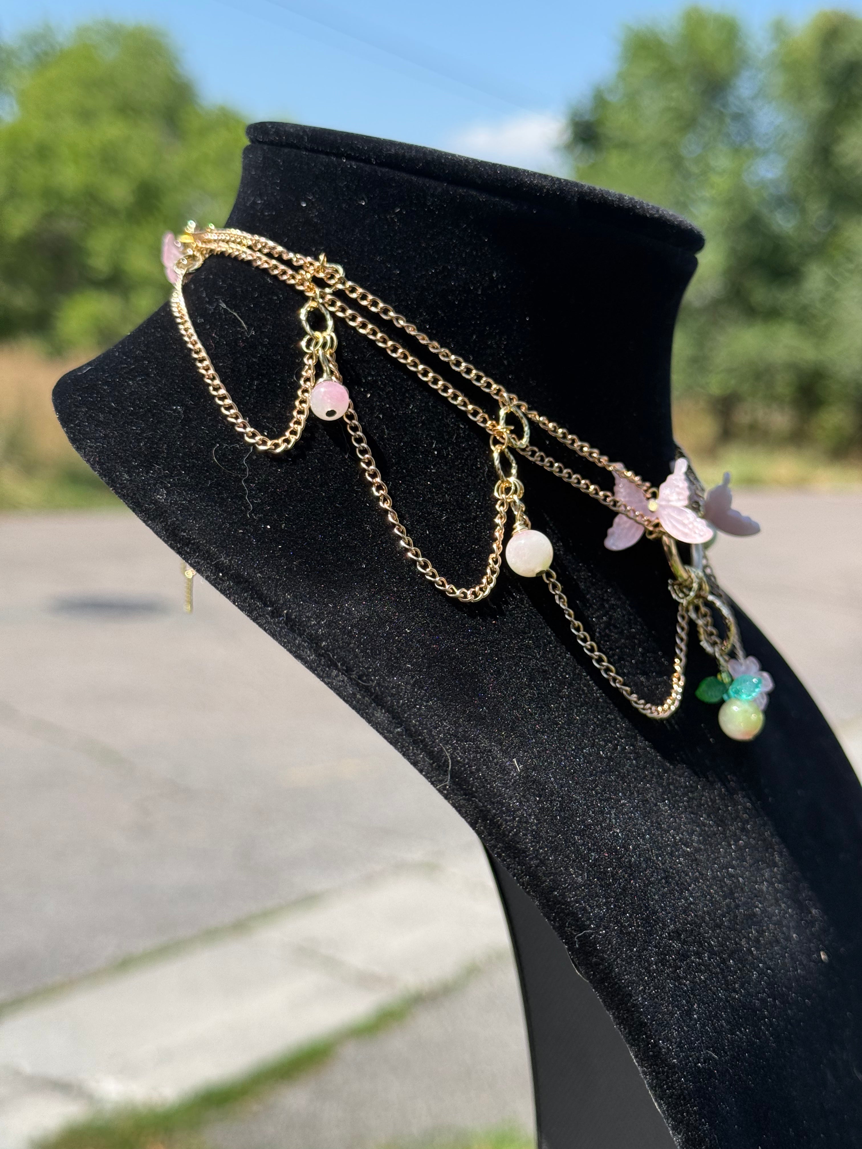 Cherry Blossom Chandelier Necklace